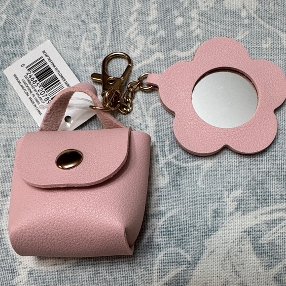 None Accessories - Pink mini purse with flower mirror NWT